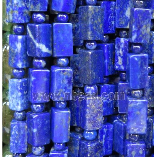 blue Lapis Lazuli cuboid beads