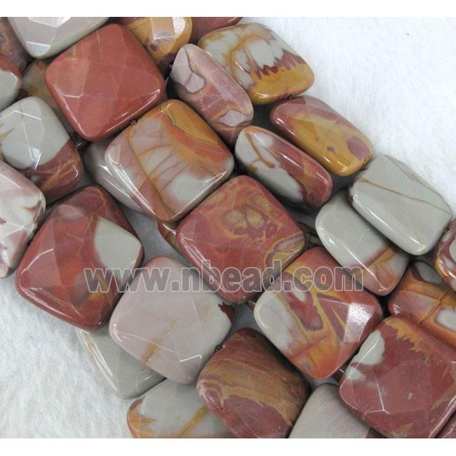 natural Noreena jasper beads, faceted square