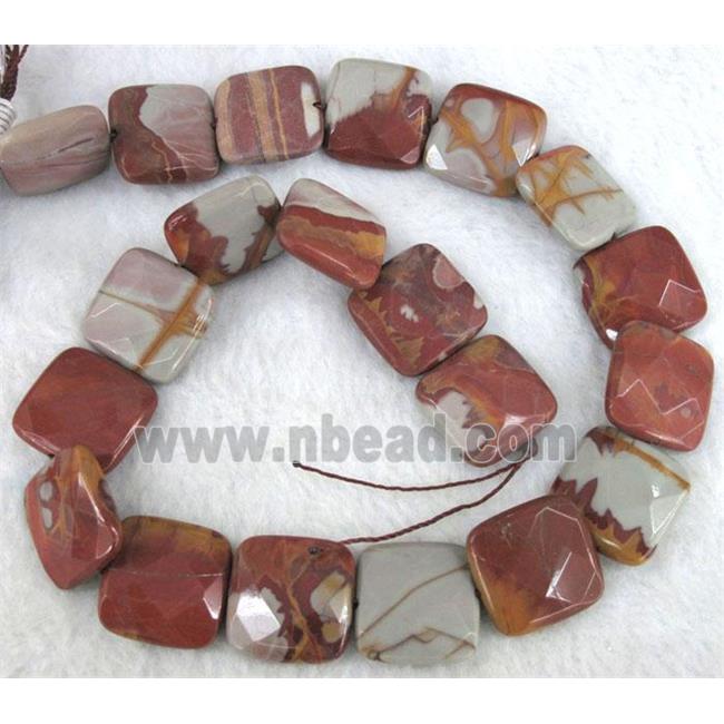 natural Noreena jasper beads, faceted square