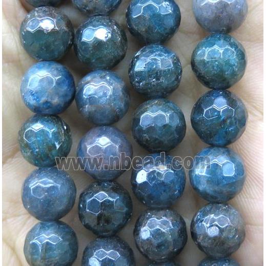 faceted round Apatite beads, AB-grade