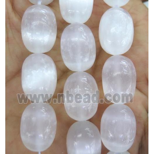 natural white Calcite barrel beads