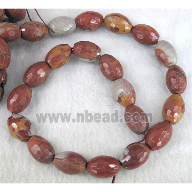 natural Noreena jasper beads, faceted barrel