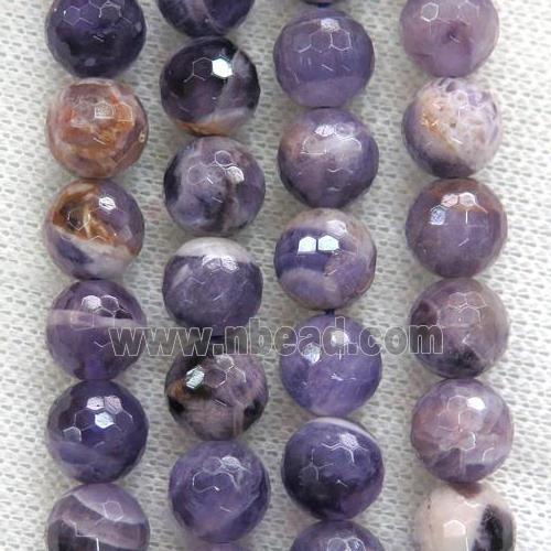 Amethyst beads, faceted round