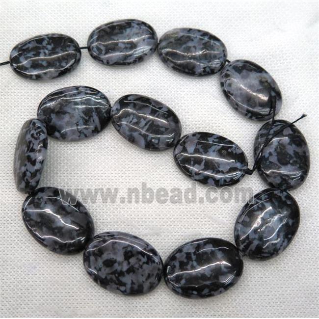 Black Feldspar Oval Beads