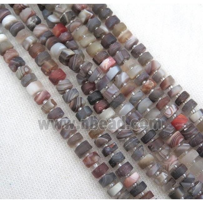 gray Botswana Agate heishi beads, matte