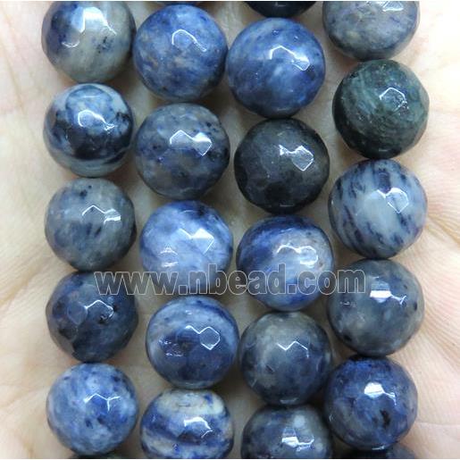 faceted round Blue Jasper beads, B grade