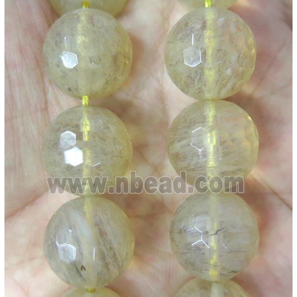 large coffee Watermelon Quartz beads, faceted round