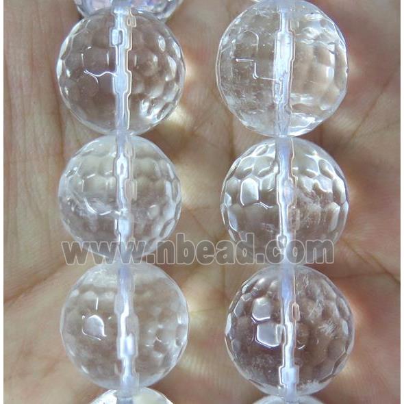 large Clear Quartz beads, faceted round