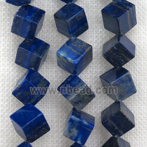 blue Lapis Lazuli cube beads