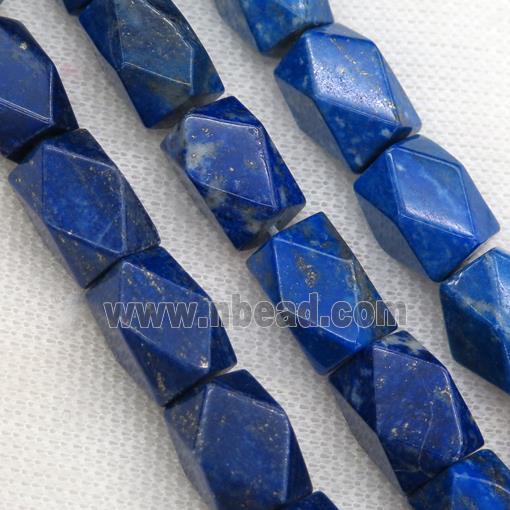 blue Lapis Lazuli beads, faceted cuboid
