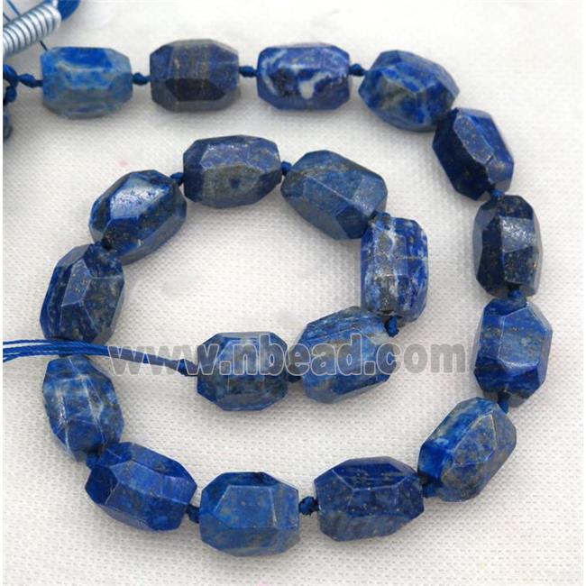 blue Lapis Lazuli Nugget Beads, faceted freeform