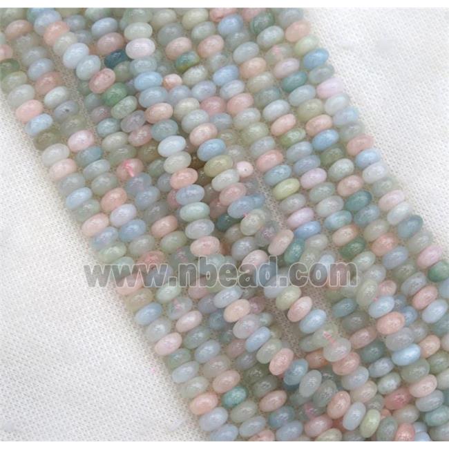 rondelle Morganite beads, multi-color