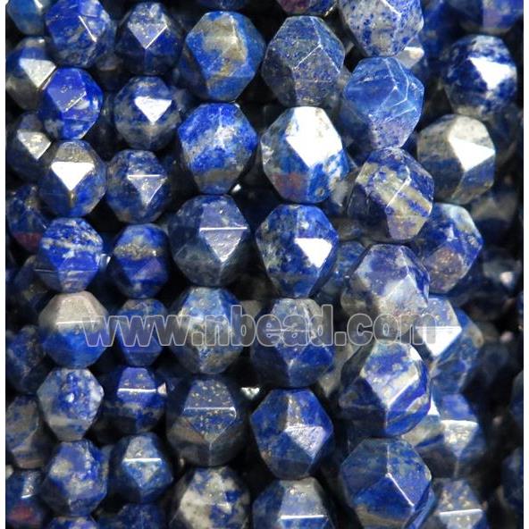 blue lapis lazuli ball beads, faceted round