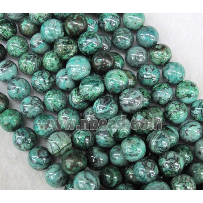 round green picture jasper beads