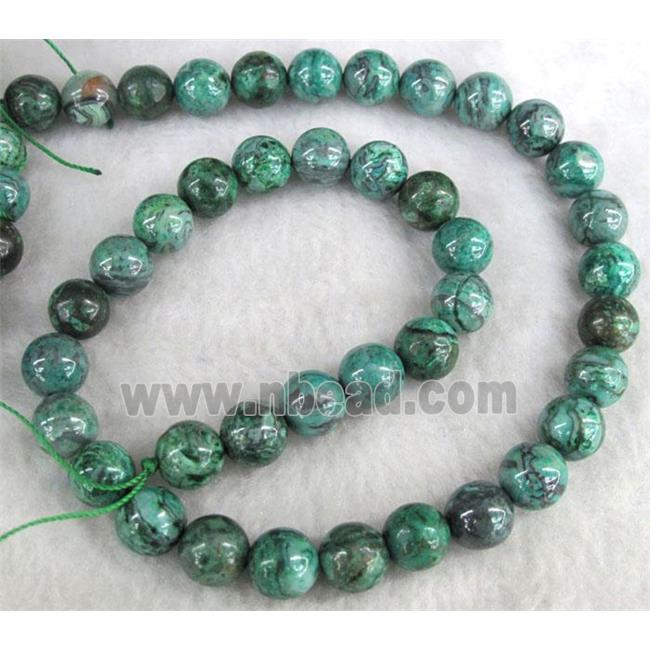 round green picture jasper beads