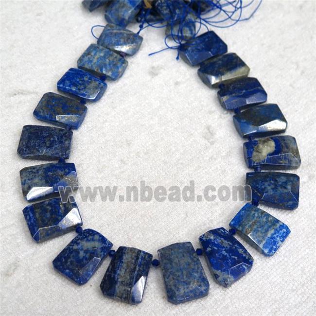 Lapis Lazuli collar beads, faceted Trapezoid, blue