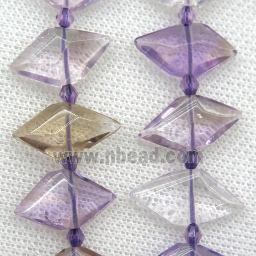 light purple Ametrine beads, faceted bullet