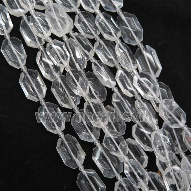 Clear Quartz beads, faceted rectangle