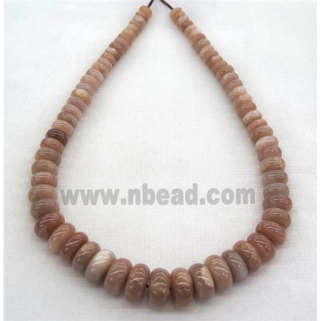 orange MoonStone collar beads, rondelle
