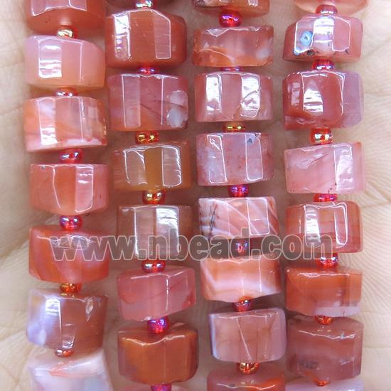 red Agate Carnelian beads, faceted heishi