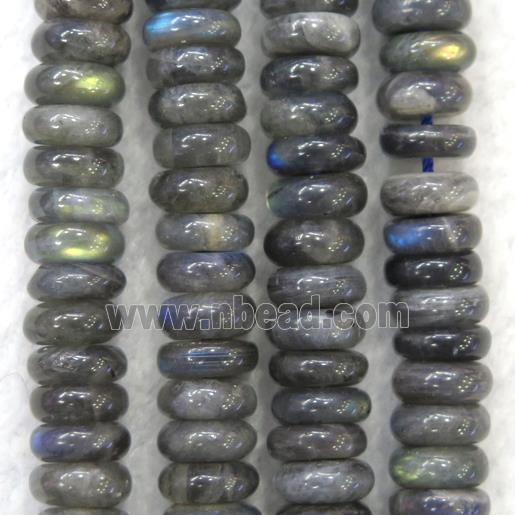Labradorite beads, heishi, dark-gray