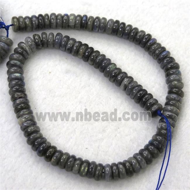 Labradorite beads, heishi, dark-gray