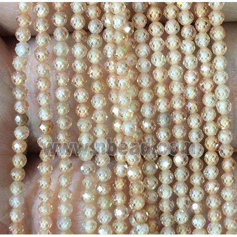 golden champagne zircon beads, faceted round