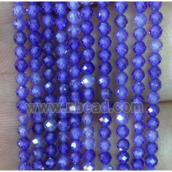 lavender zircon beads, faceted round