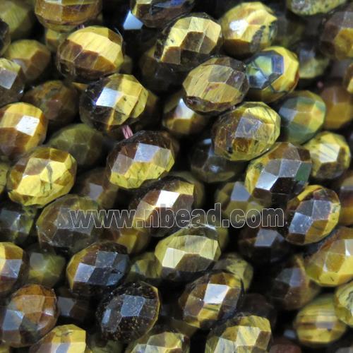 natural tiger eye stone beads, faceted rondelle