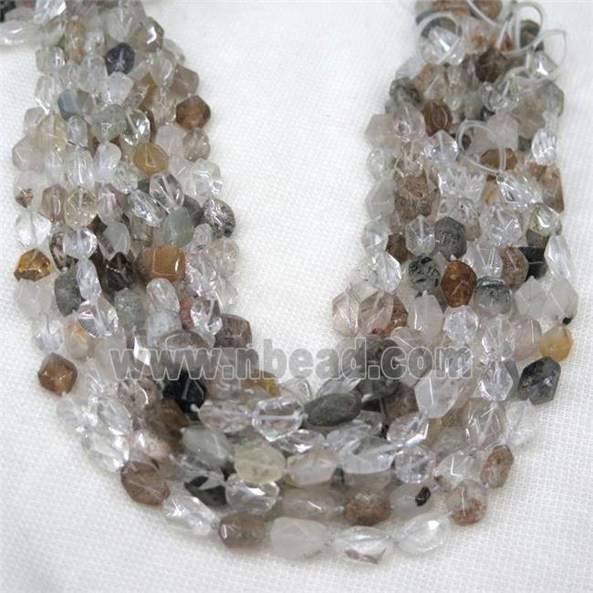 Chlorite Quartz Beads Faceted Round