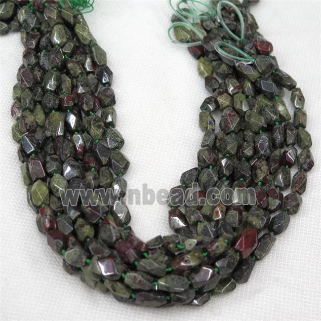 Dragon BloodStone chip beads, faceted freeform
