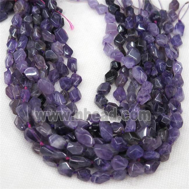 Amethyst chip bead, faceted freeform
