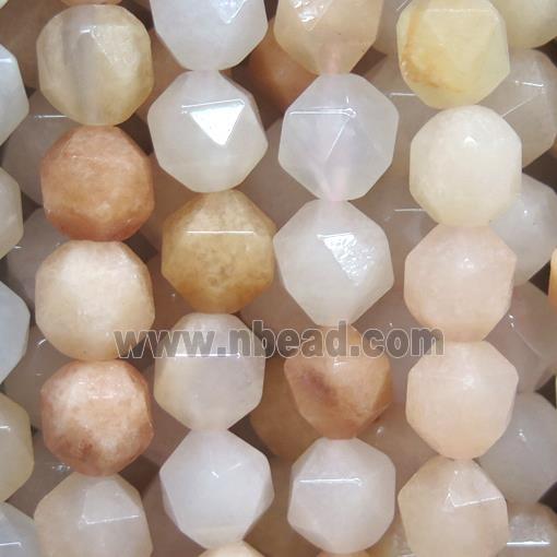 faceted round pink aventurine beads ball