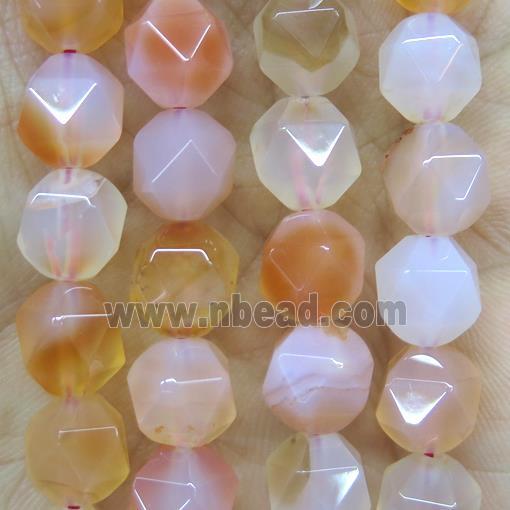 faceted round red agate beads ball