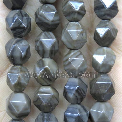 coffee Wood Lace Jasper Beads, faceted round