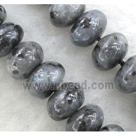 labradorite beads, rondelle, grey