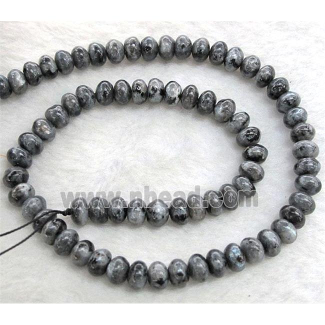 labradorite beads, rondelle, grey