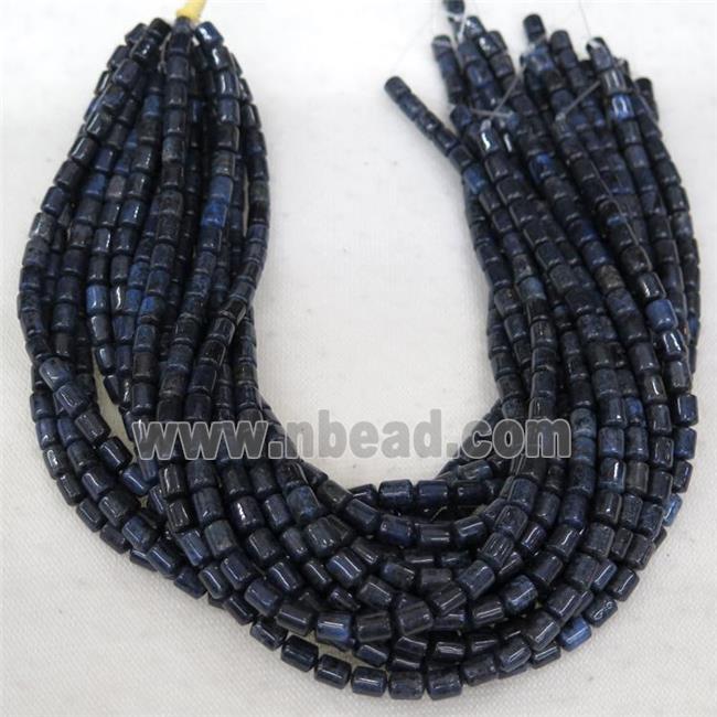 blue Dumortierite tube beads, dark blue