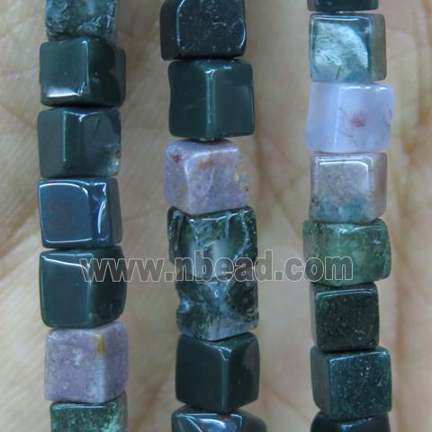 Indian Agate beads, cube