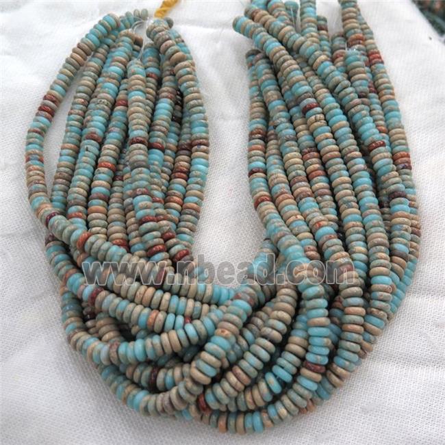 Imperial Jasper heishi beads, blue