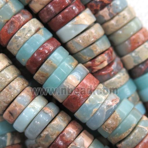 blue Imperial Jasper heishi beads, synthetic