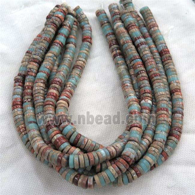 blue Imperial Jasper heishi beads, synthetic