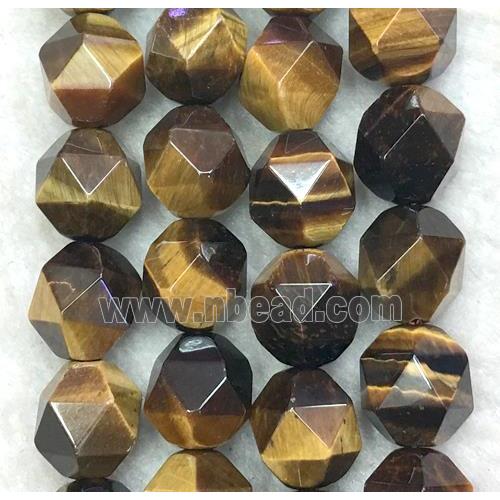 yellow Tiger eye stone ball beads, faceted round