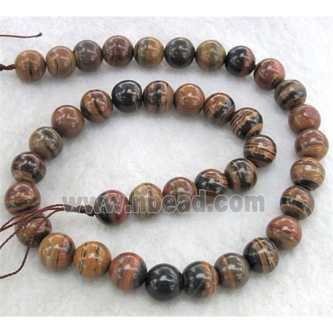 round Brown Opal Stone Beads
