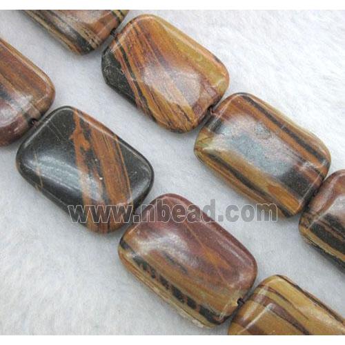 brown Opal Stone bead, rectangle