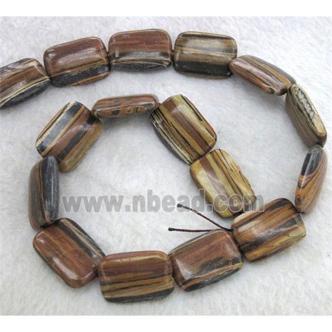 brown Opal Stone bead, rectangle