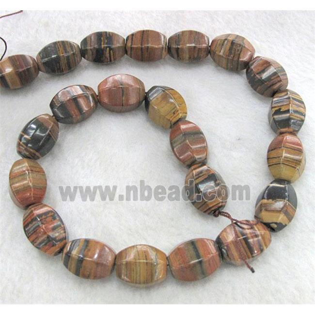 brown opal stone beads, faceted barrel