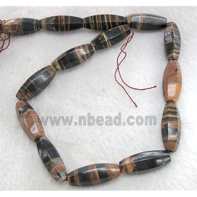 brown opal stone beads, faceted rice