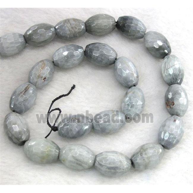 natural hawk Eye Stone beads, faceted barrel