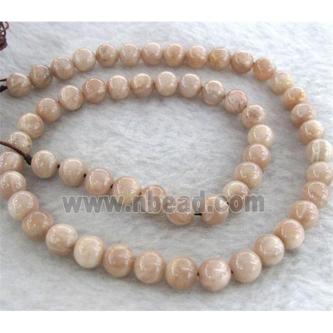 round pink SunStone beads